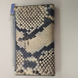 Kate Spade Blue and Cream Snake Print Wallet